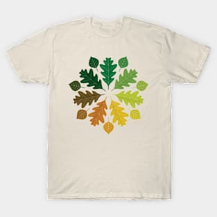 Autumn Fall Leaves Kaleidoscope T-Shirt